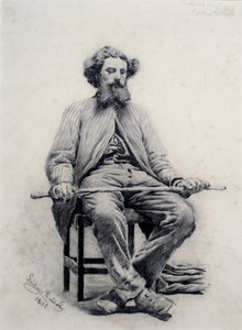 Siddende mand af Santiago Rusiñol